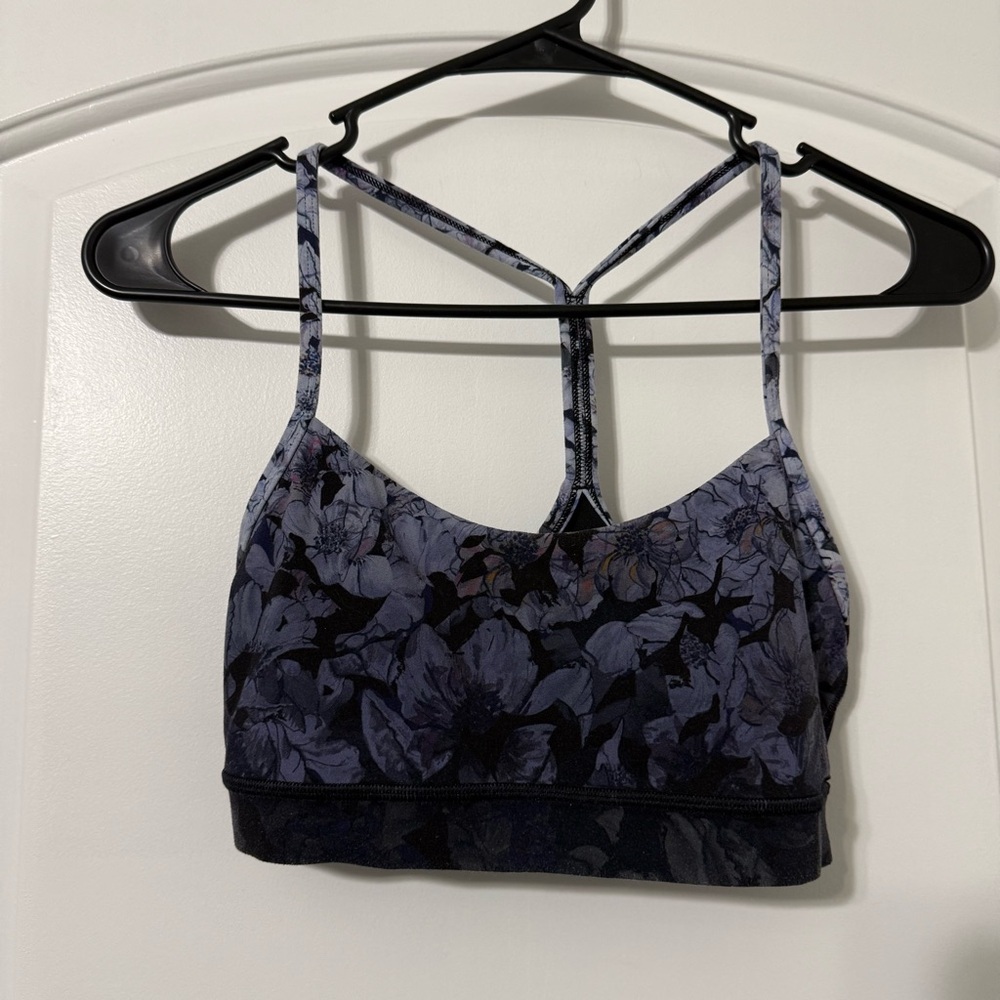 Lululemon Flow Y Bra Women’s Size 6 Nightfall Blossom Nulu No Padding W2BTPS
